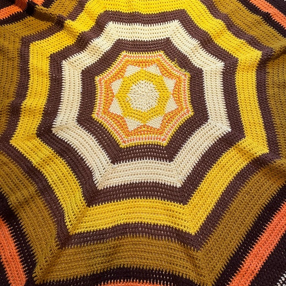 granny afghan | vintage handmade crochet throw blanket retro unique Roseanne MCM - Picture 5 of 11